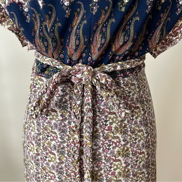 EUC MISA Los Angeles Carolina Floral Spring Flowy Cap Sleeve Maxi Wrap Dress SzM - Picture 7 of 15